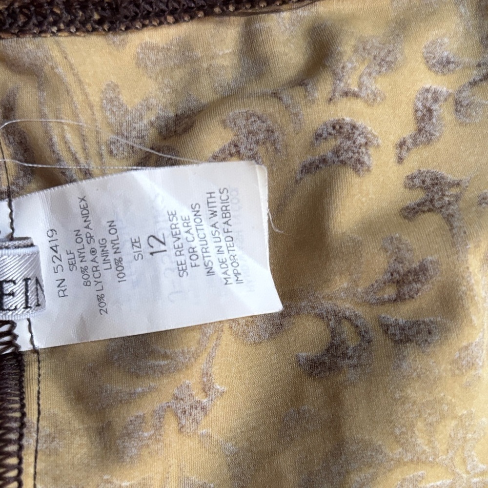Anne Klein Gold and Brown Floral Chemise Set - Picture 7 of 8